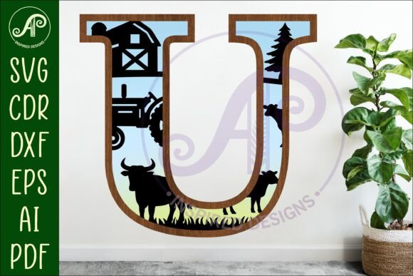 Download Farm Large U Wall Letter 3 Layer Sign - Layer sign Collection