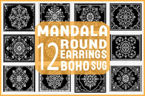 Download Vintage Mandala Round Earrings Svg - Earrings Collection