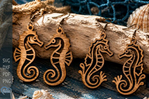 Download Seahorse Earrings Laser Cut. Sea - Earrings Collection