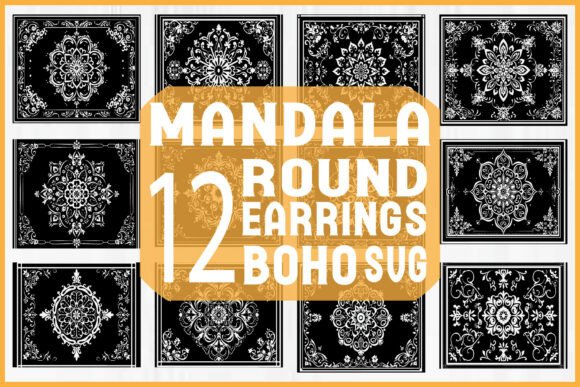Download Vintage Mandala Round Earrings Svg - Earrings Collection