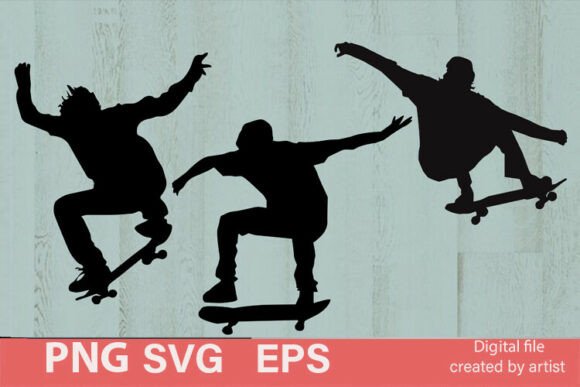 Download Silhouette of Skateboarders, Skate Sport - Premium Resources