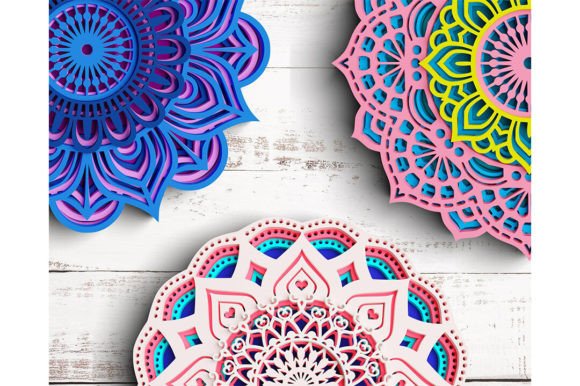 Download 3D Mandala SVG DXF Bundle 5 Layer - 3d mandala Collection