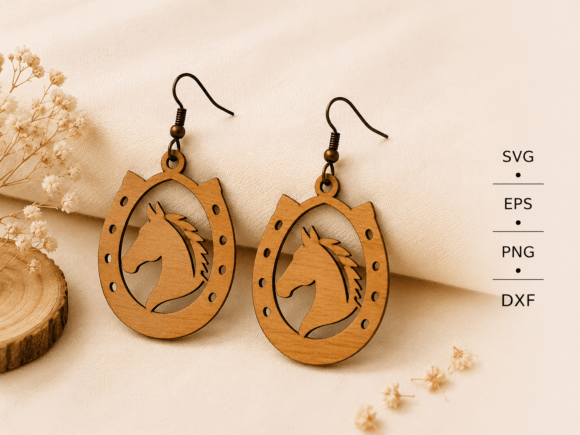 Download Horseshoe Dangle Earrings SVG - Earrings Collection