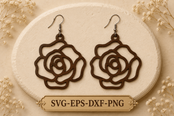 Download Wooden Floral Earrings Laser Cut Files - Earrings Collection