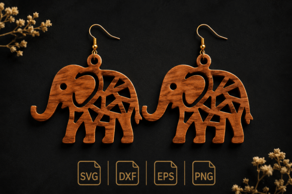 Download Elephant Earrings SVG - Earrings Collection