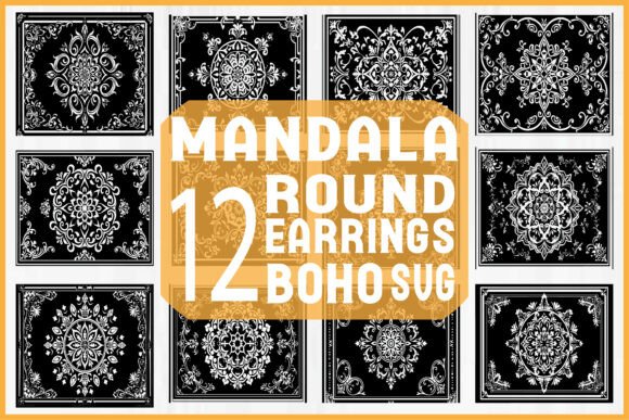 Download Vintage Mandala Round Earrings Svg - Earrings Collection