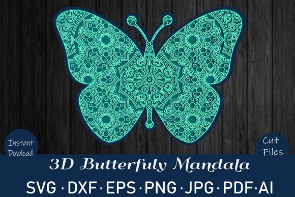 Download Butterfly 3D Mandala&nbsp;&nbsp; - 3d mandala Collection