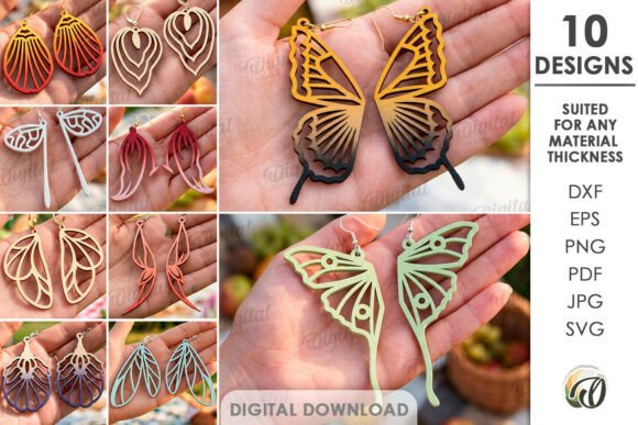 Download Dangling Earrings Bundle Laser Cut - Earrings Collection