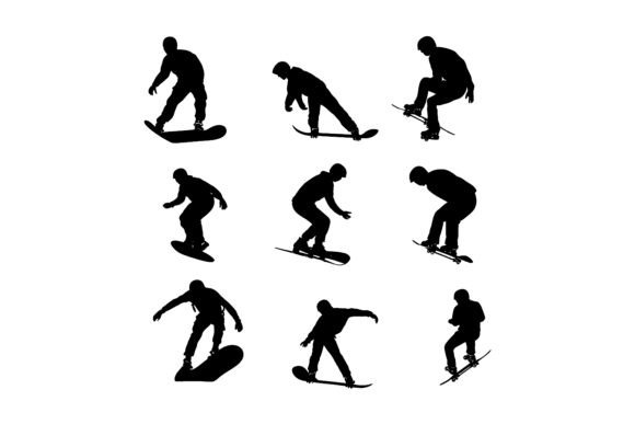 Download Extreme Sports Silhouettes Set - Sports silhouettes Collection