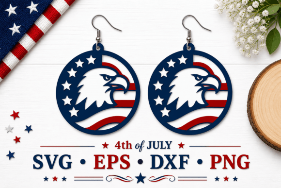 Download 4th of July Earrings SVG,Laser Cut Files - Earrings Collection