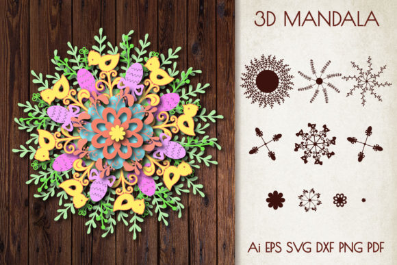 Download 3D Mandala "Easter Chickens" - Premium Resources