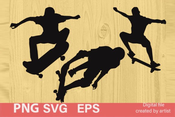 Download Silhouette of Skateboarders, Skate Sport - Premium Resources
