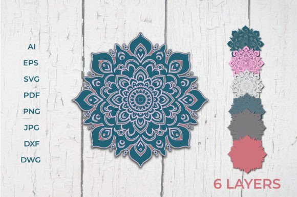 Download Layered Mandala SVG File,3d Mandala SVG - 3d mandala Collection