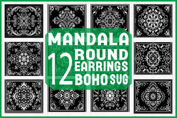 Download Vintage Mandala Round Earrings Svg - Earrings Collection