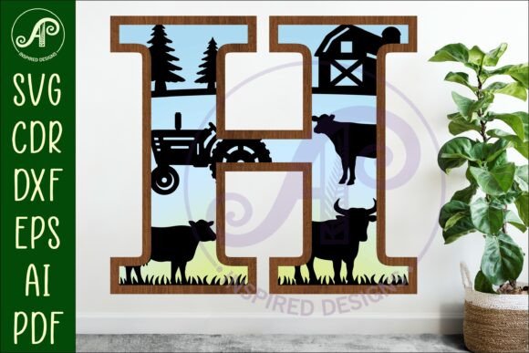 Download Farm Large H Wall Letter 3 Layer Sign - Premium Resources