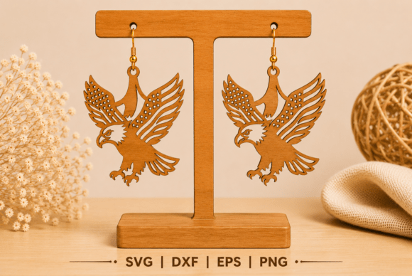 Download Patriotic Eagle Earrings SVG - Earrings Collection